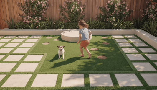 Artificial Turf With Pavers in Austin, TX Metro Area